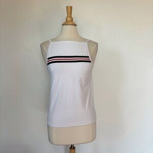 White Striped Butter Soft Tank Top